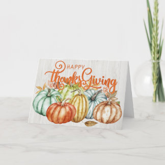 Cartão Bonito Colorida Queda Pumpkins Feliz Ação de Graça