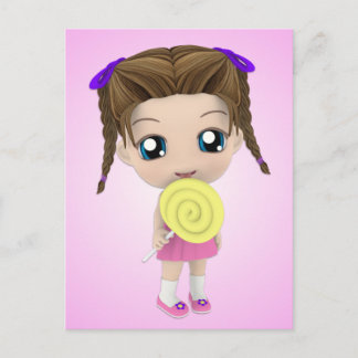 Cartão bonito da menina de Chibi