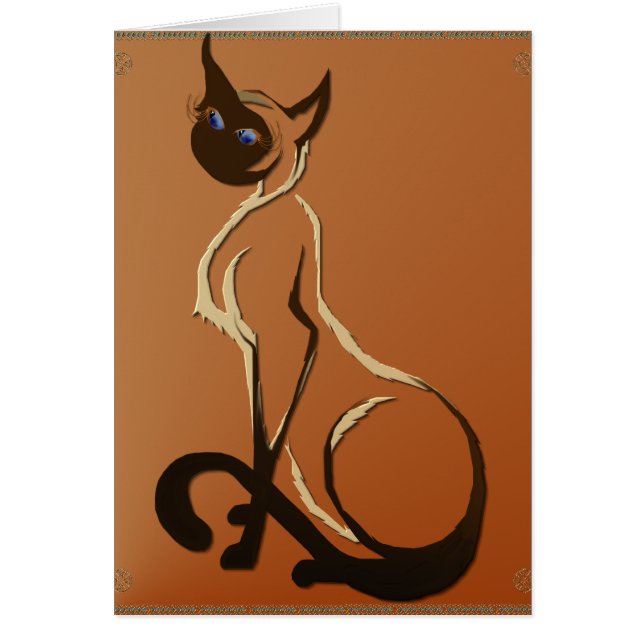 Cartão bonito de assento do gato Siamese (Frente)