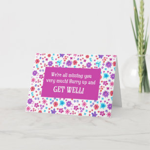 Cartão Bonito Ditsy Floral, Sente Sua Falta