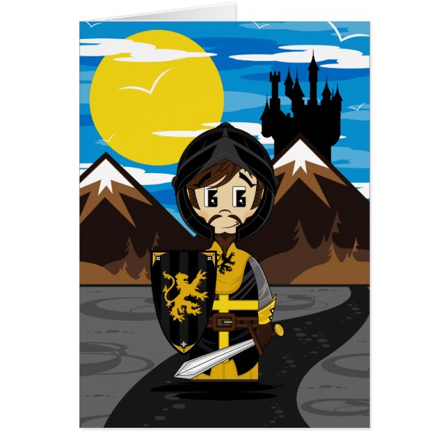 Cartão bonito do cavaleiro do cruzado (Frente)