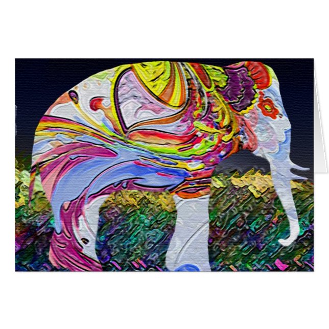 Cartão bonito do elefante (Frente Horizontal)