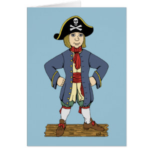Cartão bonito do rapaz do pirata