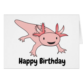 Cartão Bonito engraçado do aniversário do Axolotl
