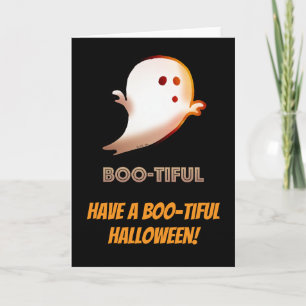 Cartão Bonito Fantasma Fantástico Halloween
