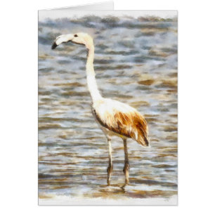 Cartão Bonito Flamingo Frazões Watercolor