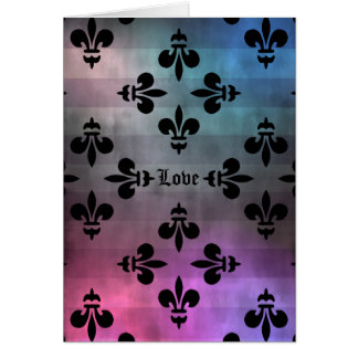 Cartão Bonito Fleur de lis, casado-me