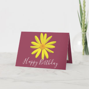 Cartão Bonito Floral Moderno Daisy Flower Pink Aniversári