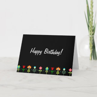 Cartão Bonito Flores folclóricas Feliz Aniversário