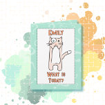 Cartão Bonito Funny Kawaii Cat Orçamento Aniversário<br><div class="desc">Esta carta engraçada e fofa é perfeita para seu amante de gatos,  jovem ou velha. Personalize sua dentro de mensagem e faça alguém sorrir :)</div>