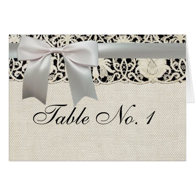 Cartão Bonito Linen White Lace Antique de Casamento  (Frente horizontal)