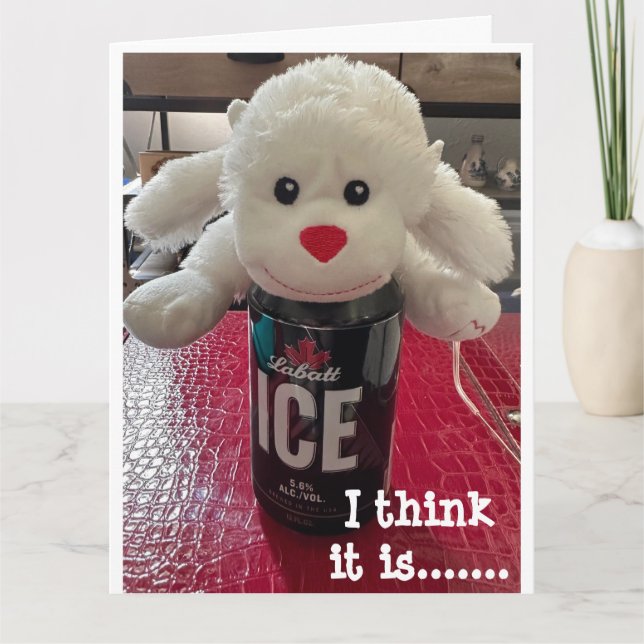 CARTÃO BONITO MACACO DIZ TEMPO PARA CELEBRAR "VOCÊ" (Frente)