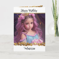 Bonito Menina com Rosas Rosa no Cabelo