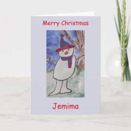 Cartão Bonito Natal Snowman