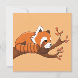 Cartão Bonito Panda Vermelha em Árvore