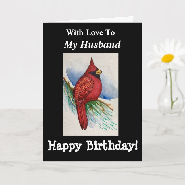 Cartão Bonito Para O Meu Marido, Cardeal Excelente Aniver (Planta pequena)