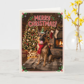 Cartão Bonito Pastor Alemão Amante de Cachorro de Natal
