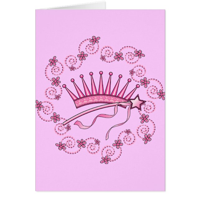 Cartão Bonito Princesa Coroa (Frente)