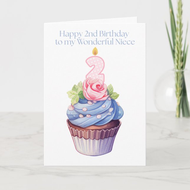 Cartão Bonito segundo aniversário feliz da minha maravilh (Frente)