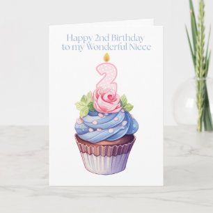 Cartão Bonito segundo aniversário feliz da minha maravilh