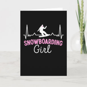 Cartão Bonito Snowboard Girl - Presente