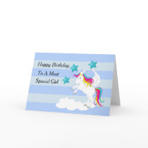 Bonito Unicórnio e estrelas azuis