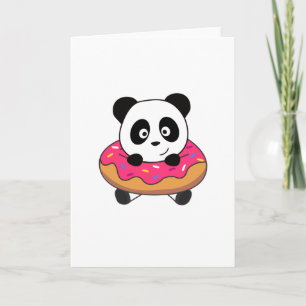 Cartão Bonito Urso Panda Pandas Rosquinha Streusel