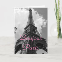Bonjour Paris Preto Branco Torre Eiffel França