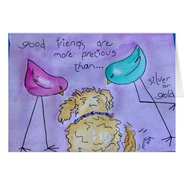 Cartão Bons Amigos São Preciosos (Frente Horizontal)