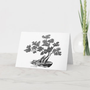 Cartão Bonsai - Estilo Chinês - preto e branco
