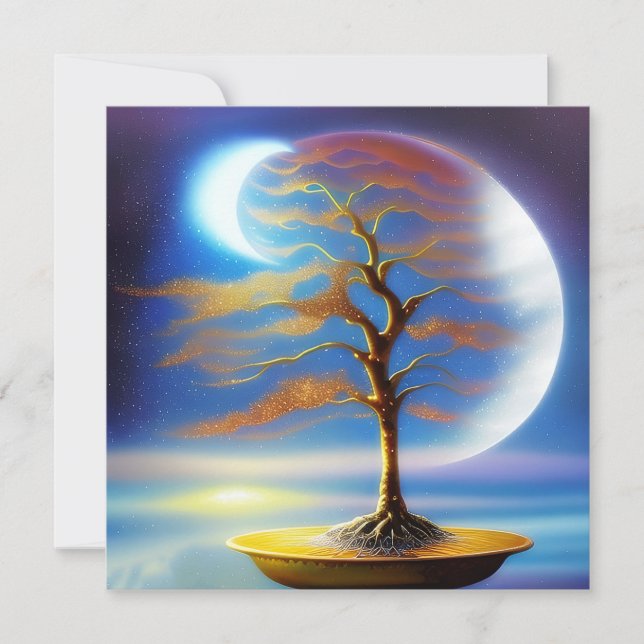 Cartão bonsai paisagem lunar  (Frente)