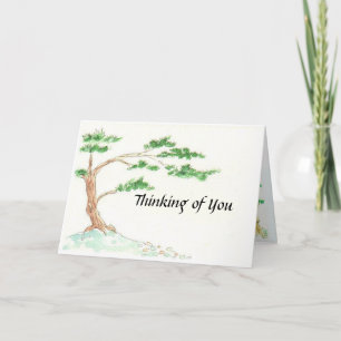 Cartão Bonsai Watercolor Template