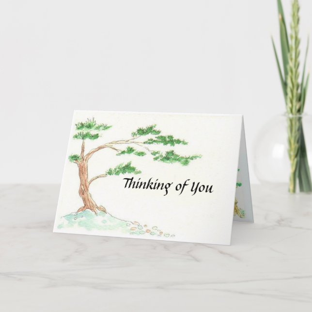 Cartão Bonsai Watercolor Template (Frente)