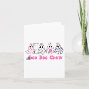 Cartão Boo Boo Crew Cancer Enfermeira Fantasma Halloween