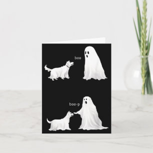 Cartão Boo Boo-P Dog Fantasma Halloween