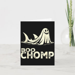 Cartão Boo chomp – fantasma engraçado do tubarão hallowee