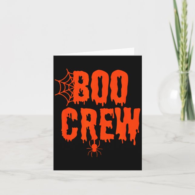 Cartão Boo Crew Funny Halloween Shirt For Group Costume F (Frente)