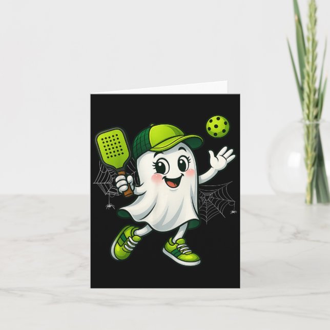Cartão Boo Ghost Halloween Ckleball Ckle Ball Mens Mulher (Frente)