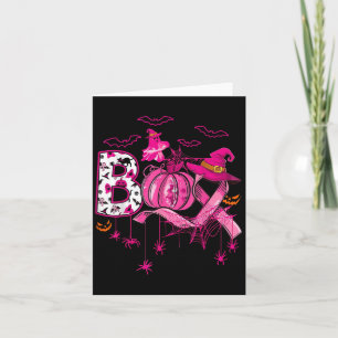 Cartão Boo Halloween Bompkin Pink Ribbon Witast Can