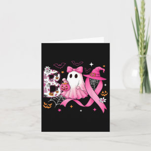 Cartão Boo Halloween Bompkin Pink Ribbon Witast Can