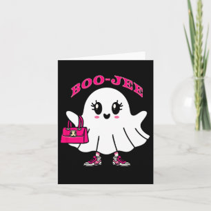 Cartão Boo-jee Engraçado Fantasma Rosa Halloween