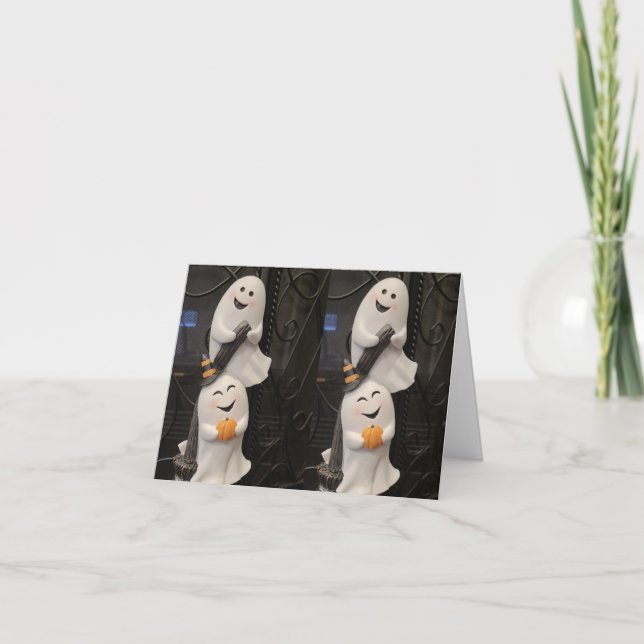 CARTÃO **BOO PARA VOCÊ / FELIZ HALLOWEEN TAMBÉM** (Frente)