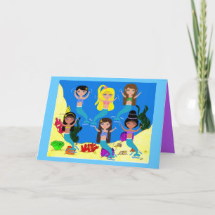 Cartão Boogie para baixo no Mermaid Town Greeting Card