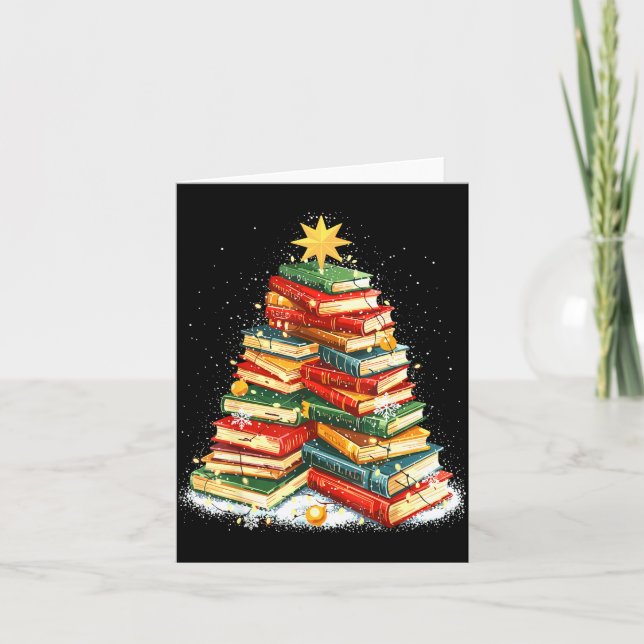Cartão Book Christmas Tree Reading  (Frente)