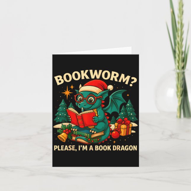 Cartão Book Dragon Christmas Reading Gift For Fantasy Lov (Frente)