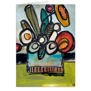 Cartão Book — floral pintado à mão