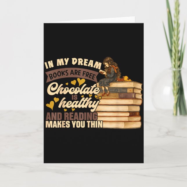 Cartão Book Lover Gift Reading Gift Sweet Chocolate Lover (Frente)