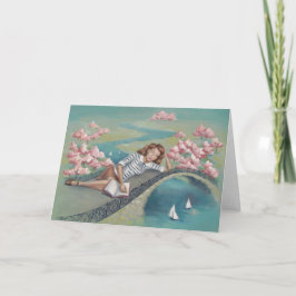Cartão Book Lover Girl Art Card