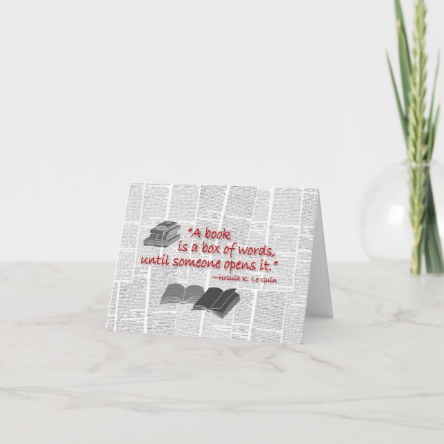 Cartão book themed blank note cards (Frente)