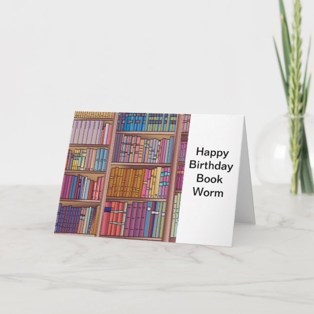Cartão Book Worm Birthday Card (Frente)